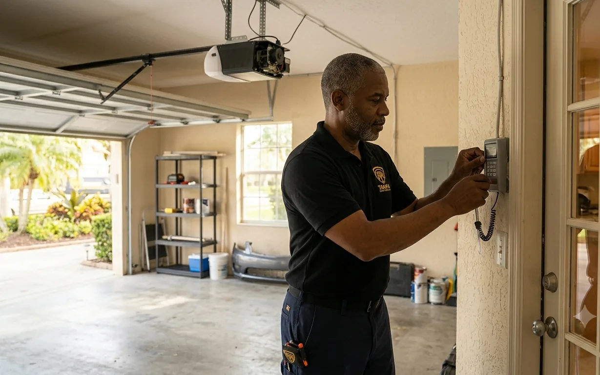 Garage door repair at a Odessa, Florida home