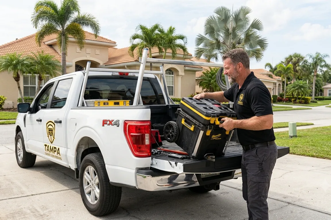 Completed garage door service in Temple Terrace, FL