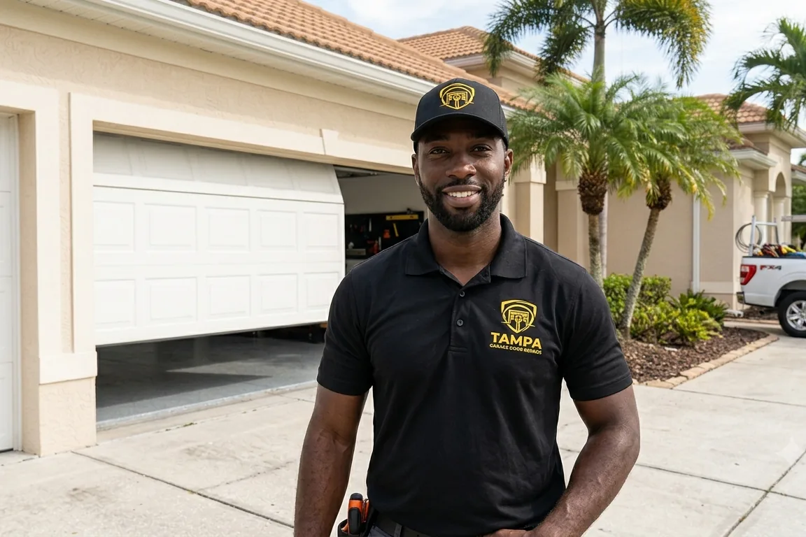 Completed garage door service in Valrico, FL